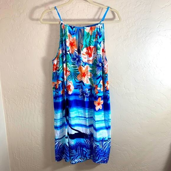 Tommy Bahama Hawaiian floral beach dress - Picture 1 of 8